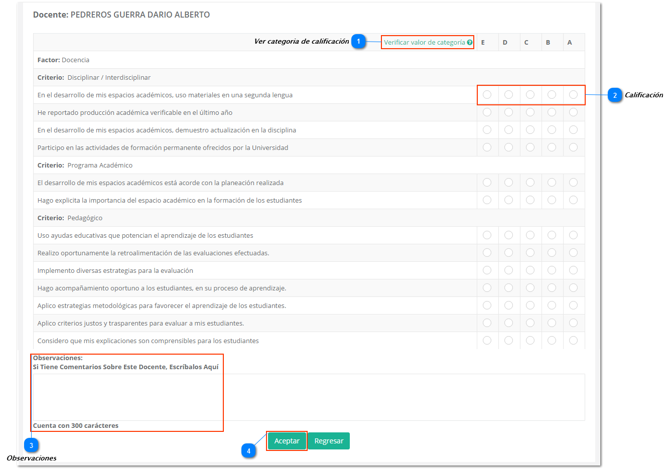 Formulario evaluación